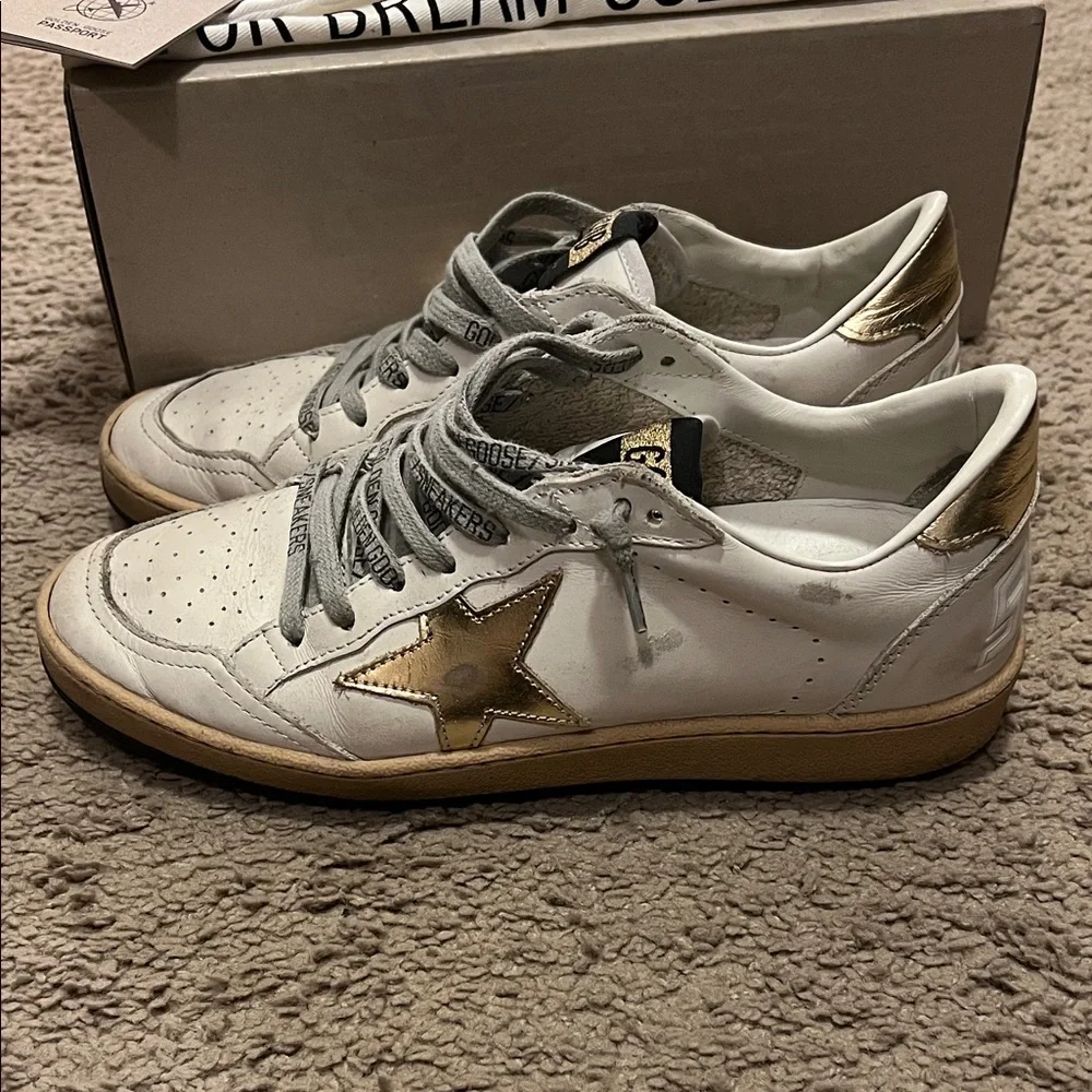 Golden Goose Women’s Ball Star Sneakers with Gold Star Accents - Picture 2 of 6